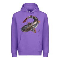 Purple Catfish Illustrations Premium Hoodie - LillyAllenDesigns