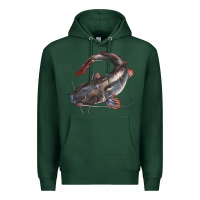 Sports Green Catfish Illustrations Premium Hoodie - LillyAllenDesigns