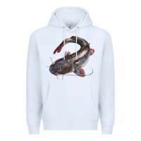 White Catfish Illustrations Premium Hoodie - LillyAllenDesigns