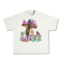 Pistachio He is alive Easter Day Urban Heavy Tee - CowGirlArtShop