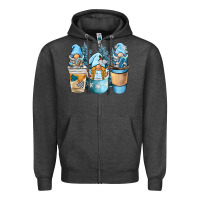 Charcoal Heather winter coffee gnome Zipper Hoodie - BarkalooDesign