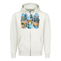 Oatmeal Heather winter coffee gnome Zipper Hoodie - BarkalooDesign