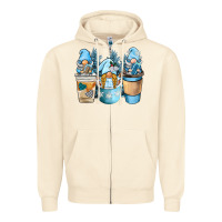 Sandshell winter coffee gnome Zipper Hoodie - BarkalooDesign