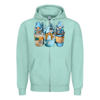 Seafoam winter coffee gnome Zipper Hoodie - BarkalooDesign