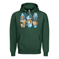 Sports Green winter coffee gnome Zipper Hoodie - BarkalooDesign