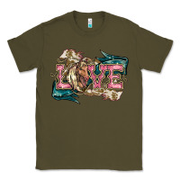 Army Green Love Horse Classic Tee - HowdyJamesFarm