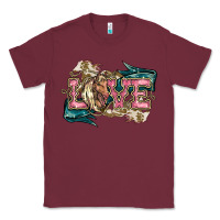 Burgundy Love Horse Classic Tee - HowdyJamesFarm