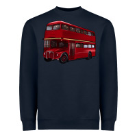 Navy double decker bus Heavyweight Sweatshirt - Artiststas