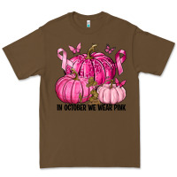 Cacao In October We Wear Pink with Pumpkin Premium Tee - texasbilliewilder