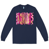Navy Cancer Brushstroke Long Sleeve Tee - FaDigitalArtStudio