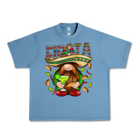 Pebble Blue Fiesta gnome with tacos Mexico Urban Heavy Tee - HowdyJamesFarm