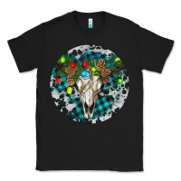 Black Bull Skull Christmas Classic Tee - RanaPortraitStore