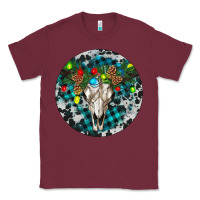 Burgundy Bull Skull Christmas Classic Tee - RanaPortraitStore