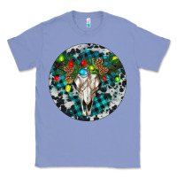 Colony Blue Bull Skull Christmas Classic Tee - RanaPortraitStore