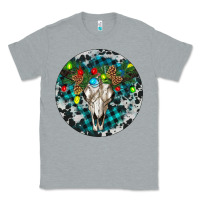 Heather Grey Bull Skull Christmas Classic Tee - RanaPortraitStore