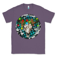 Lavender Bull Skull Christmas Classic Tee - RanaPortraitStore
