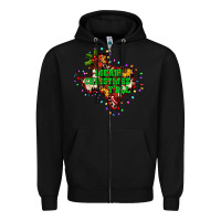 Black merry Christmas y'all Texas map Zipper Hoodie - BarkalooDesign