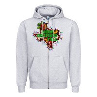 Heather Grey merry Christmas y'all Texas map Zipper Hoodie - BarkalooDesign