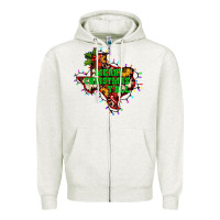Oatmeal Heather merry Christmas y'all Texas map Zipper Hoodie - BarkalooDesign