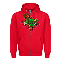 Red merry Christmas y'all Texas map Zipper Hoodie - BarkalooDesign
