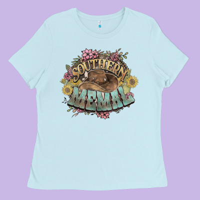 Southern Memal Western Flowers Ladies Tee Designed By Howdyjamesfarm