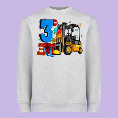 Forklift Birthday Three Heavyweight Sweatshirt Designed By Artiststas