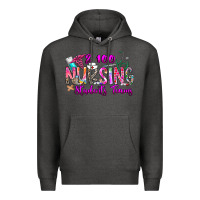 Charcoal Heather 100 Nursing Students Teams Premium Hoodie - CowhideDigitalArt