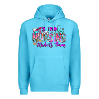 Ocean Blue 100 Nursing Students Teams Premium Hoodie - CowhideDigitalArt