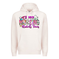 Pale Pink 100 Nursing Students Teams Premium Hoodie - CowhideDigitalArt