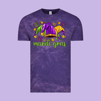 Mardi Gras With Jester Hat Vintage Tee Designed By Howdyjamesfarm