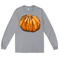 Heather Grey Pumpkin Long Sleeve Tee - FaDigitalArtStudio