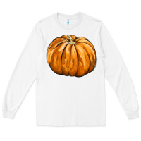 White Pumpkin Long Sleeve Tee - FaDigitalArtStudio