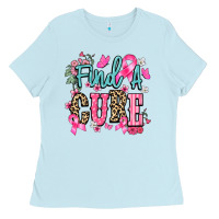 Baby Blue Find a cure Cancer Awareness Ladies Tee - HowdyJamesFarm