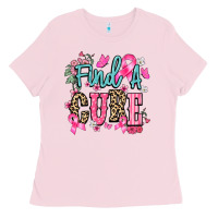Bubblegum Pink Find a cure Cancer Awareness Ladies Tee - HowdyJamesFarm