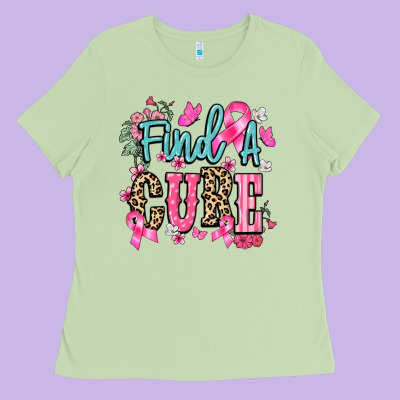 Find A Cure Cancer Awareness Ladies Tee Designed By Howdyjamesfarm