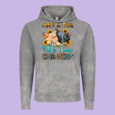 Just A Girl Who Loves Chickens Vintage Hoodie Designed By Oliviacreatesart