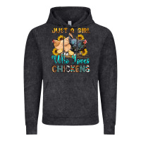 Vintage Black just a girl who loves chickens Vintage Hoodie - OliviaCreatesArt