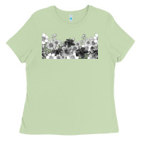 Matcha black and white floral Ladies Tee - TumblerDesignByShophia