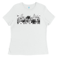 White black and white floral Ladies Tee - TumblerDesignByShophia