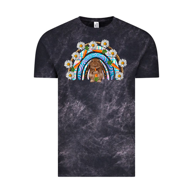 Easter Bunny With Carrot Rainbow Easter Day Vintage Tee by HowdyJamesFarm | Teevron