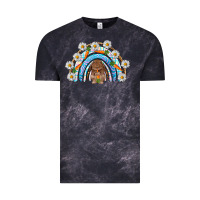 Cloud Black Easter Bunny with carrot rainbow Easter Day Vintage Tee - HowdyJamesFarm