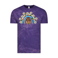 Cloud Purple Easter Bunny with carrot rainbow Easter Day Vintage Tee - HowdyJamesFarm