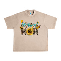French Oak Blessed mom sunflower butterfly mother's day Urban Heavy Tee - HowdyJamesFarm