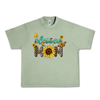 Oil Green Blessed mom sunflower butterfly mother's day Urban Heavy Tee - HowdyJamesFarm