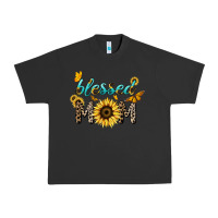 Pigment Black Blessed mom sunflower butterfly mother's day Urban Heavy Tee - HowdyJamesFarm