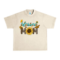 Sandshell Blessed mom sunflower butterfly mother's day Urban Heavy Tee - HowdyJamesFarm