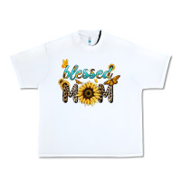 White Blessed mom sunflower butterfly mother's day Urban Heavy Tee - HowdyJamesFarm