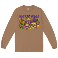 Toasted Coconut Mardi Gras vibes skull Long Sleeve Tee - FaDigitalArtStudio