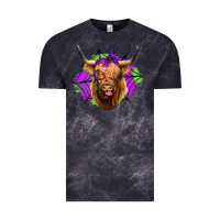 Cloud Black halloween highland cow Vintage Tee - Jasminsmagicworld