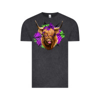 Vintage Black halloween highland cow Vintage Tee - Jasminsmagicworld